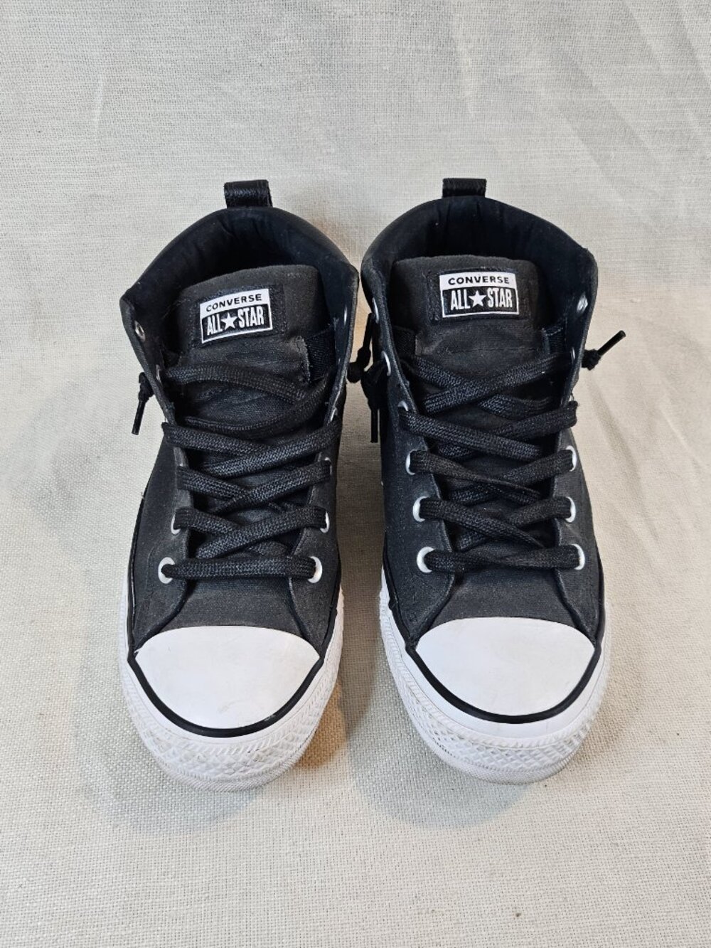 Converse Black and White Mid-Top Sneakers - Picture 3 of 8